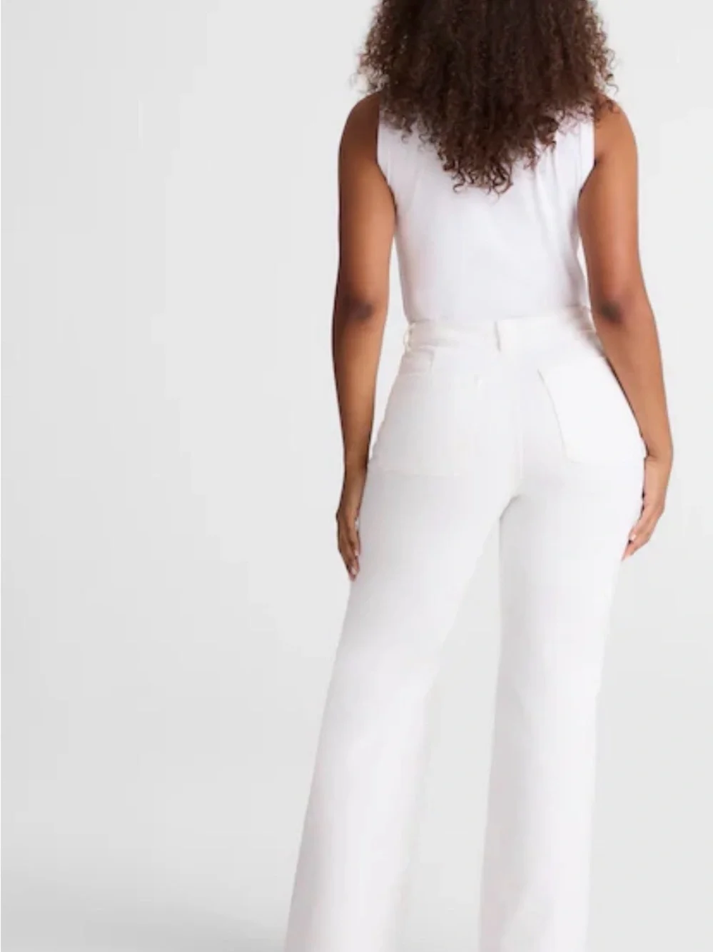 Madewell The Curvy Emmy Wide-Leg Jean in Super-stretch Denim White NWT